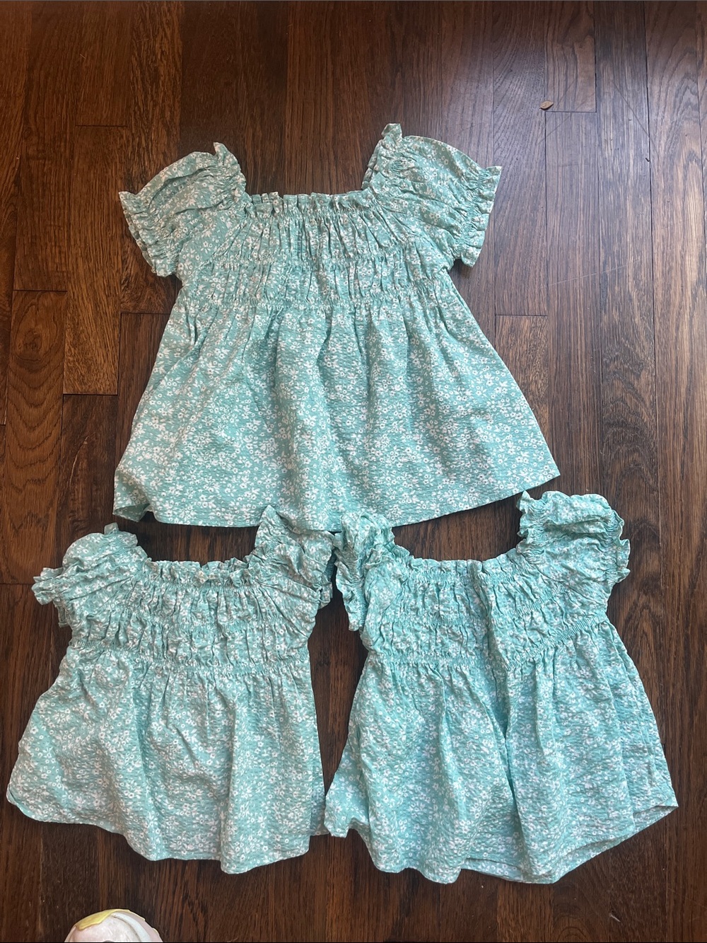 Brand New Mayoral - set of three Girls' light green Floral Smocked Top -